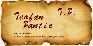 Teofan Pantić vizit kartica